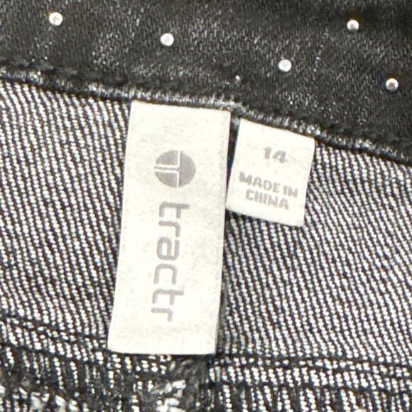 NWT Tractr denim studded shorts size 14 - Picture 2 of 4